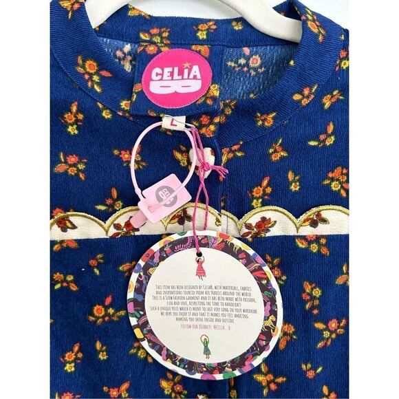 CeliaB Karisismi Tiered Scalloped Trim Mini Dress Blue Women's Size Large - Picture 10 of 14